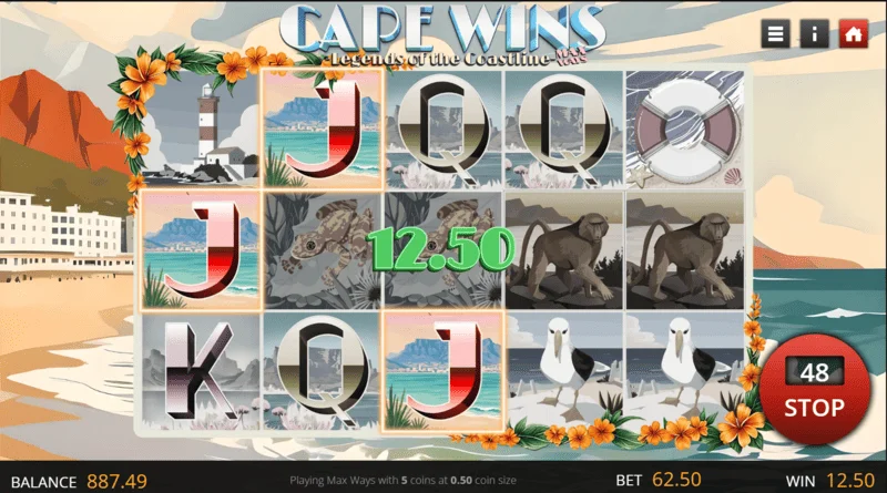 Cape Wins Legends of the Coastline - winning combination on the reels
